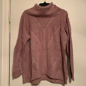 3/$20 Roz & Ali Pink Cowl Neck Long Sleeve Knit Sweater Size XL (juniors)